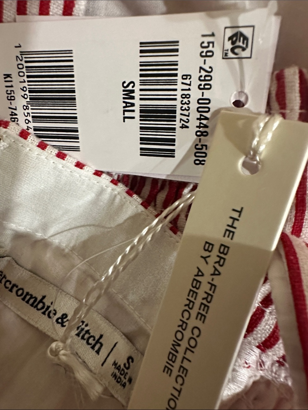 Abercrombie & Fitch Red and White Striped Midi Dress - Picture 4 of 9
